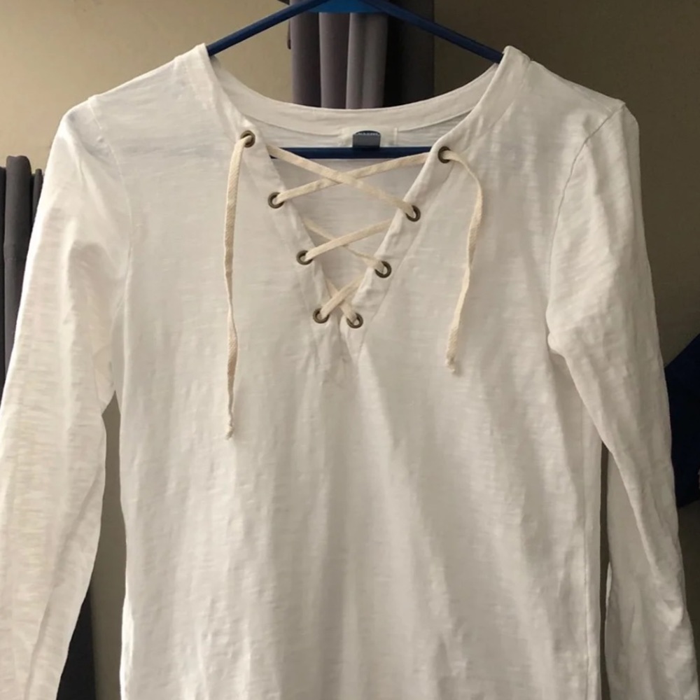 Old Navy White Tie Up Top
